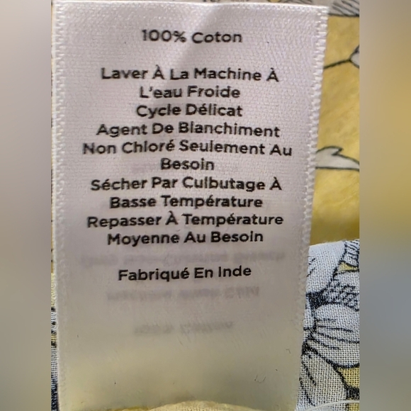 Yellow Floral Patterened Cotton Shirt Small Size No Brand Label - Picture 9 of 10